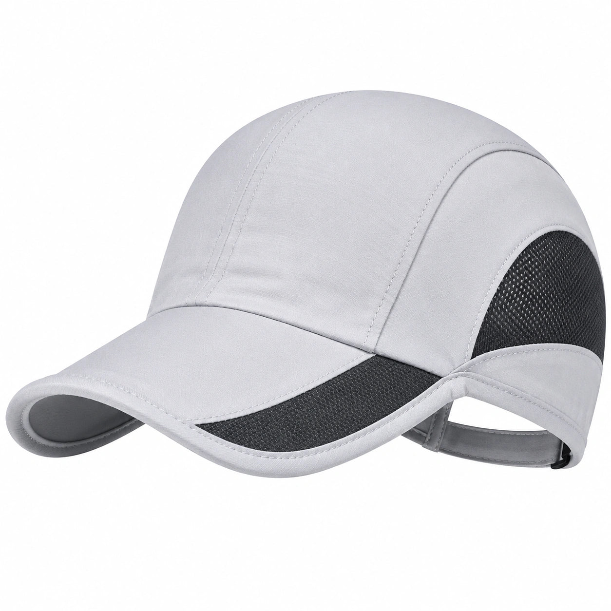 Gorra de Béisbol Transpirable Gris y Negro con Malla
