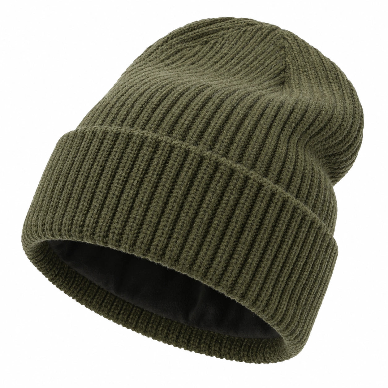 Gorro térmico acanalado unisex verde oliva