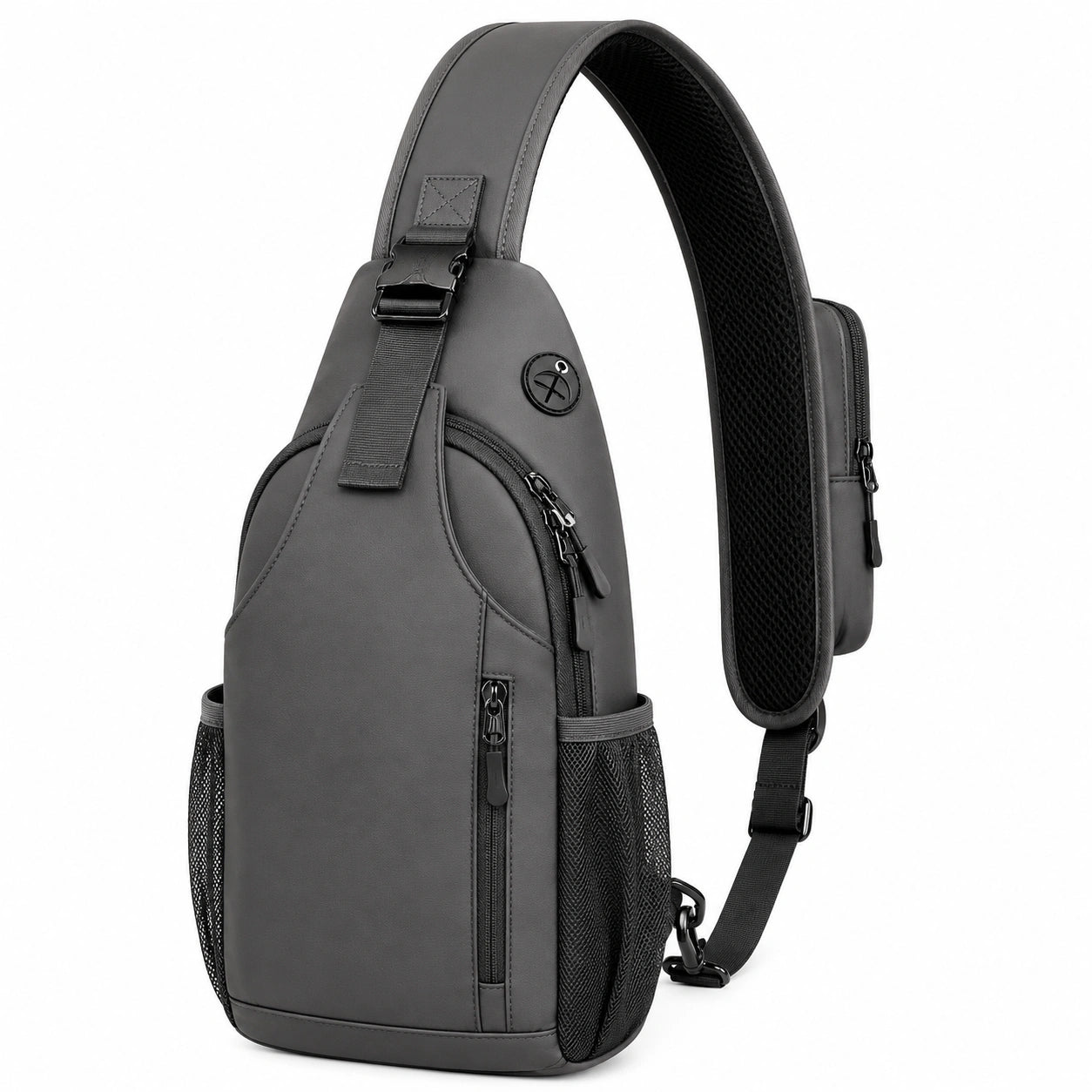 Mochila Bandolera Antirrobo Impermeable Unisex Gris 10L