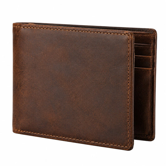 Cartera Bifold Hombre Marrón Clásica