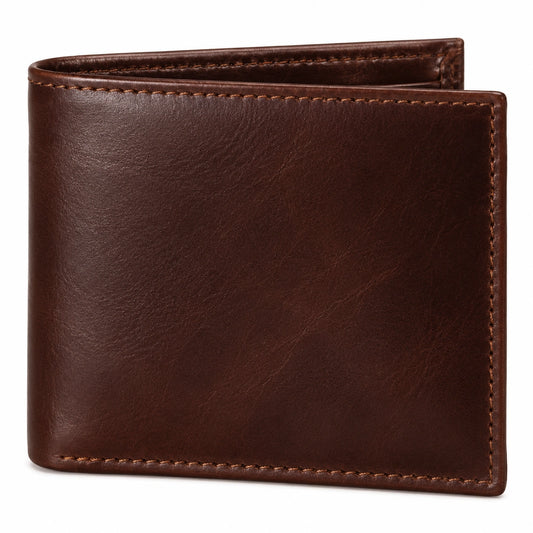 Cartera plegable clásica para hombre en color marrón