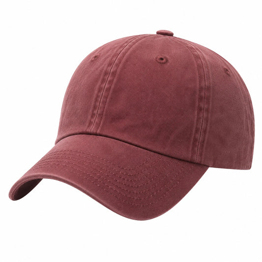 Gorra de béisbol ajustable unisex color burdeos