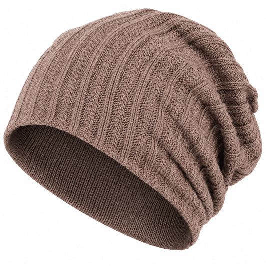 Gorro de punto holgado color café unisex