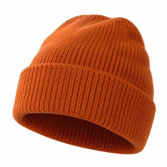 Gorro de Punto Clásico para Invierno - Naranja