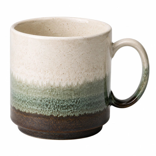 Taza de cerámica degradada verde y beige 350ml
