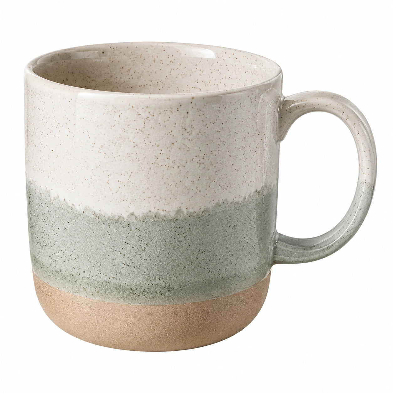 Taza de Cerámica Bicolor Verde/Beige 350ml