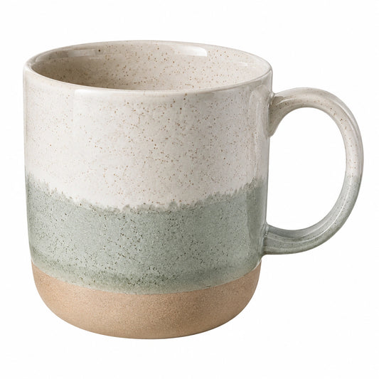 Taza de Cerámica Bicolor Verde/Beige 350ml